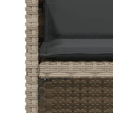 NNEVL 3 Piece Bistro Set with Cushions Light Grey Poly Rattan