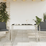 NNEVL Garden Table with Glass Top Light Grey 115x54x74 cm Poly Rattan
