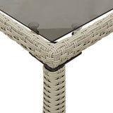 NNEVL Garden Table with Glass Top Light Grey 115x54x74 cm Poly Rattan