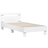 NNEVL Bed Frame without Mattress with Headboard White 90x190 cm