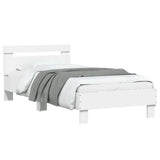 NNEVL Bed Frame without Mattress with Headboard White 90x190 cm