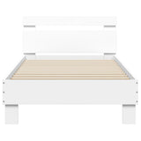 NNEVL Bed Frame without Mattress with Headboard White 90x190 cm