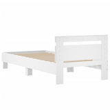 NNEVL Bed Frame without Mattress with Headboard White 90x190 cm
