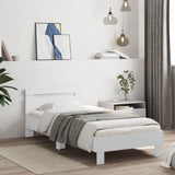 NNEVL Bed Frame without Mattress with Headboard White 90x190 cm