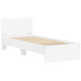 NNEVL Bed Frame with Headboard White 90x190 cm Engineered wood