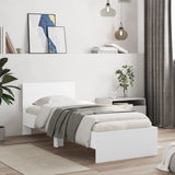 NNEVL Bed Frame with Headboard White 90x190 cm Engineered wood