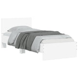 NNEVL Bed Frame with Headboard White 90x190 cm Engineered wood