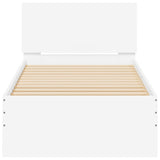 NNEVL Bed Frame with Headboard White 90x190 cm Engineered wood