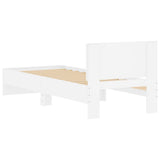 NNEVL Bed Frame with Headboard White 90x190 cm Engineered wood