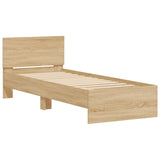 NNEVL Bed Frame with Headboard Sonoma Oak 90x190 cm Engineered wood