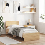 NNEVL Bed Frame with Headboard Sonoma Oak 90x190 cm Engineered wood
