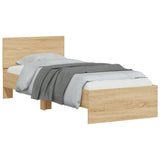 NNEVL Bed Frame with Headboard Sonoma Oak 90x190 cm Engineered wood