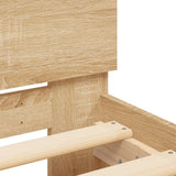 NNEVL Bed Frame with Headboard Sonoma Oak 90x190 cm Engineered wood