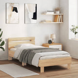 NNEVL Bed Frame without Mattress with LED Lights Sonoma Oak 90x190 cm