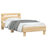 NNEVL Bed Frame without Mattress with LED Lights Sonoma Oak 90x190 cm