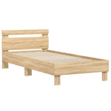 NNEVL Bed Frame without Mattress with LED Lights Sonoma Oak 90x190 cm