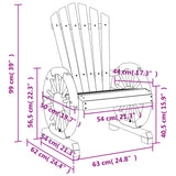 NNEVL Garden Adirondack Chair Solid Wood Fir