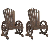 NNEVL Garden Adirondack Chairs 2 pcs Solid Wood Fir