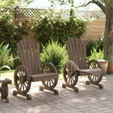 NNEVL Garden Adirondack Chairs 2 pcs Solid Wood Fir