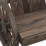 NNEVL Garden Adirondack Chair 2-Seater Solid Wood Fir
