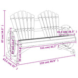 NNEVL Garden Adirondack Chair 2-Seater Solid Wood Fir