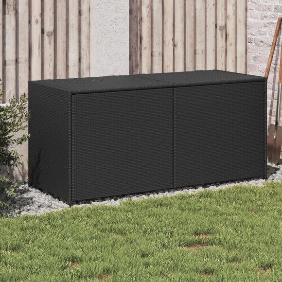 NNEVL Garden Storage Box Black 283L Poly Rattan