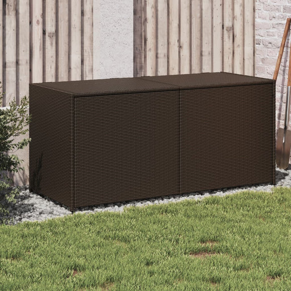 NNEVL Garden Storage Box Brown 283L Poly Rattan