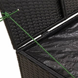 NNEVL Garden Storage Box Black 291L Poly Rattan