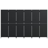 NNEVL Room Divider 6 Panels Black Poly Rattan