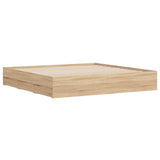 NNEVL Bed Frame with Drawers without Mattress Sonoma Oak 183x203 cm King