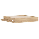 NNEVL Bed Frame with Drawers without Mattress Sonoma Oak 183x203 cm King