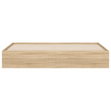 NNEVL Bed Frame with Drawers without Mattress Sonoma Oak 183x203 cm King