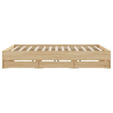 NNEVL Bed Frame with Drawers without Mattress Sonoma Oak 183x203 cm King