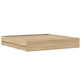 NNEVL Bed Frame with Drawers without Mattress Sonoma Oak 183x203 cm King