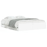 NNEVL Bed Frame with Drawers White 150x200 cm Engineered Wood