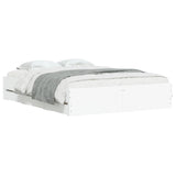 NNEVL Bed Frame with Drawers White 150x200 cm Engineered Wood