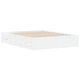 NNEVL Bed Frame with Drawers White 150x200 cm Engineered Wood