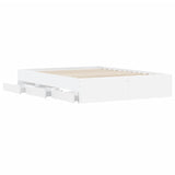 NNEVL Bed Frame with Drawers White 150x200 cm Engineered Wood
