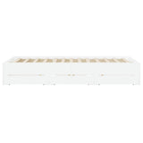 NNEVL Bed Frame with Drawers White 150x200 cm Engineered Wood