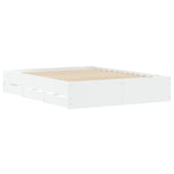 NNEVL Bed Frame with Drawers White 150x200 cm Engineered Wood
