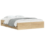 NNEVL Bed Frame with Drawers without Mattress Sonoma Oak 150x200 cm