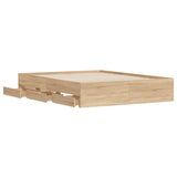 NNEVL Bed Frame with Drawers without Mattress Sonoma Oak 150x200 cm