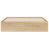 NNEVL Bed Frame with Drawers without Mattress Sonoma Oak 150x200 cm