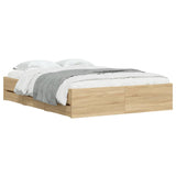 NNEVL Bed Frame with Drawers without Mattress Sonoma Oak 135x190 cm