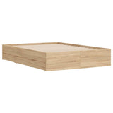 NNEVL Bed Frame with Drawers without Mattress Sonoma Oak 135x190 cm