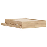 NNEVL Bed Frame with Drawers without Mattress Sonoma Oak 135x190 cm