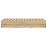 NNEVL Bed Frame with Drawers without Mattress Sonoma Oak 135x190 cm