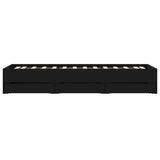 NNEVL Bed Frame with Drawers without Mattress Black 90x190 cm