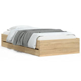 NNEVL Bed Frame with Drawers Sonoma Oak 90x190 cm Engineered Wood