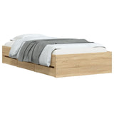 NNEVL Bed Frame with Drawers Sonoma Oak 90x190 cm Engineered Wood